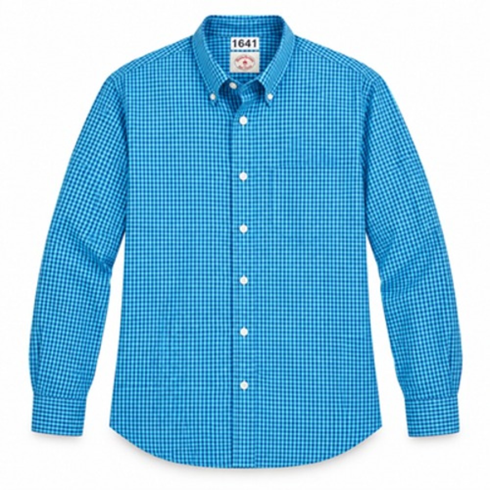 Brooks Brothers Red Fleece Shirt Mens XL Blue Gingham Check Button Down